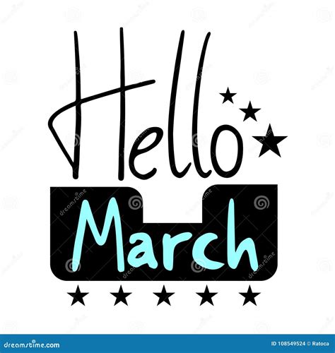 Hello March Symbol Stock Vector Illustration Of Date 108549524