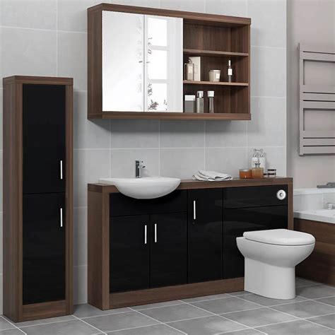 Up to 50% off and free uk delivery on all bathroom furniture collections. Lucido 1500 Fitted Bathroom Furniture Pack Black Buy ...