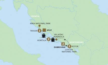 A map of croatia showing the main towns, cities, islands, national parks and places of interest in the country. Croatia & The Dalmatian Coast | Croatia Tours | Blue-Roads Touring