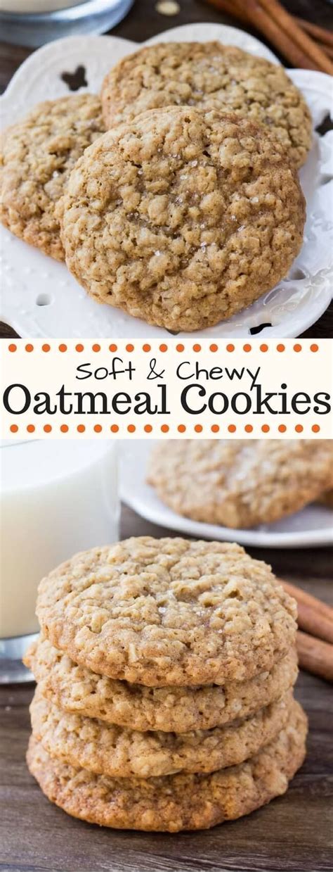 Soft, chewy, buttery, sweet and perfectly spiced. Chewy Oatmeal Cookies | Recipe | Oatmeal cookies chewy, Soft oatmeal cookies, Soft chewy oatmeal ...