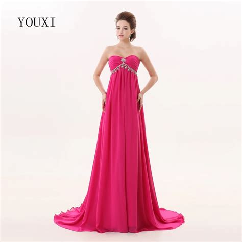 Sexy Sweetheart Fuchsia Prom Dresses Floor Length Formal A Line Long Wedding Party Gowns