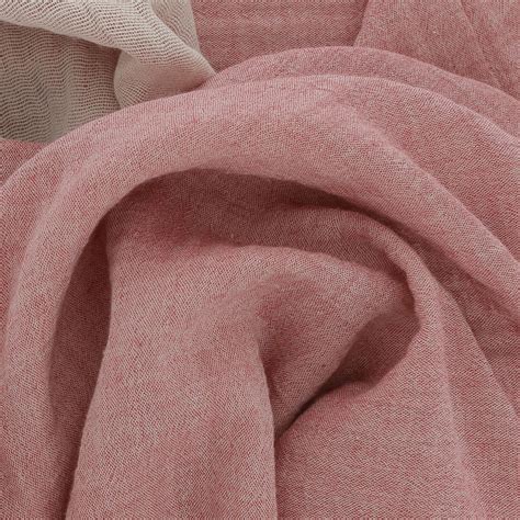 Tissu Double Gaze De Coton M Lang Rose D Lav X Cm Perles Co