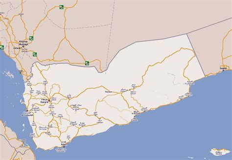 Detailed Road Map Of Yemen With Cities Yemen Asia Mapsland Maps
