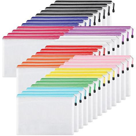Sunee Plastic Mesh Zipper Pouch 9x13 In 6 Colors 18