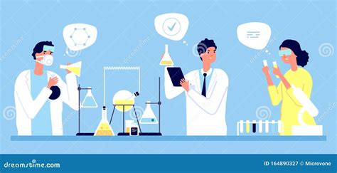 Laboratory Concept Scientists Pharmaceutical Tests Vector Illustration Stock Vector