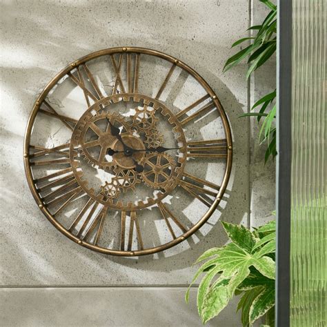 Dunelm Indoor Outdoor Cogs Clock 60cm Gold Shopstyle
