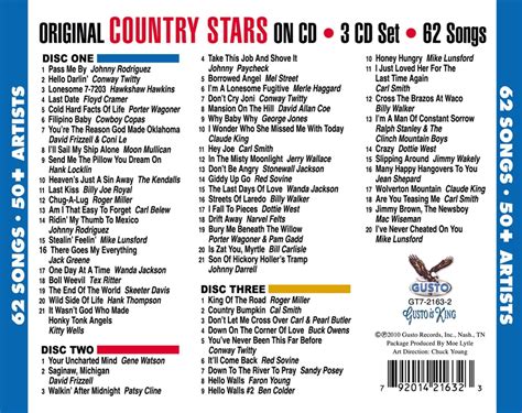 Various Artists Original Country Stars On Cd Us Import 792014216323