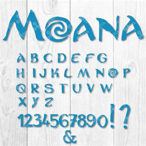 Moana Alphabet And Numbers Svg Dxf Png Cutfiles For Cricut Alphabet