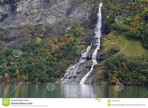 Friaren Or The Suitor Waterfall That Lies Directly Across The Seven