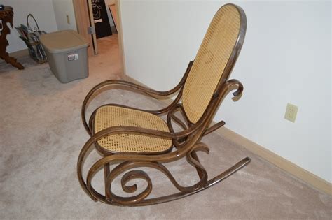 Thonet Style Bentwood Cane Rocking Chair Ebth