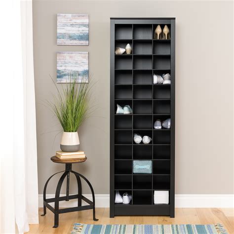 Shoe/storage cabinet20 1/2x7 1/8x15 3/8 . Prepac Space-Saving Shoe Storage Cabinet, Black