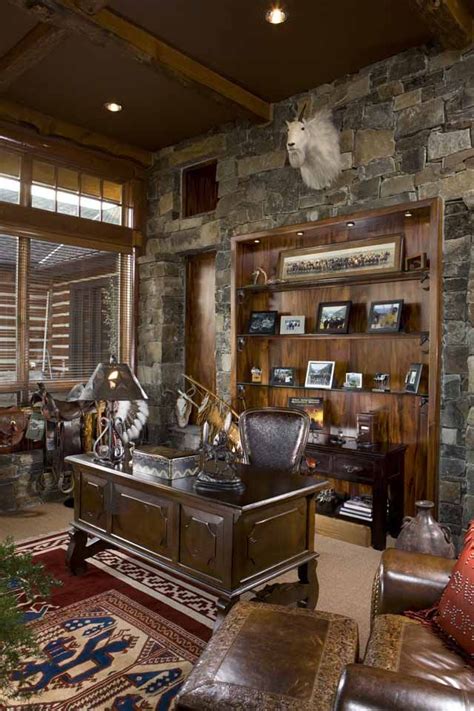 Office/Study with built in bookcase in stone wall along ... Emma adapted the internal configuration to create a striking way of displaying her book collection.