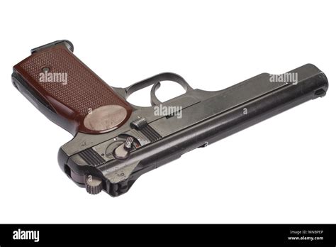 Stechkin Automatic Pistol Aps Isolated On White Stock Photo Alamy