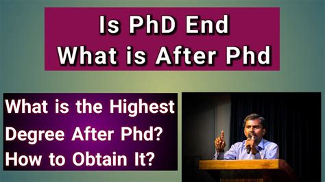 Is Phd End What Is After Phd Milton Joe Youtube
