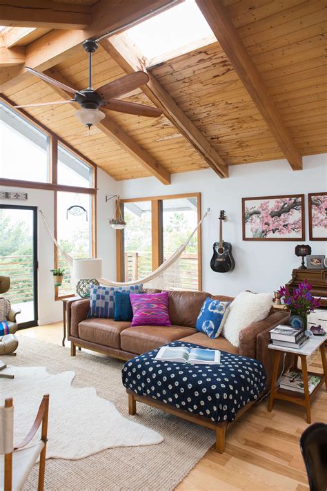 Decorative vinyl ceiling tiles and drop ceiling panels that are affordable, easy to install/maintain ceiling lights are particularly practical in the bath: A Organic Bohemian House Was Renovated from Across the ...
