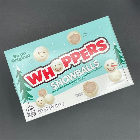 New Whoppers Snowballs Malted Milk Balls Covered In Vanilla Flavored