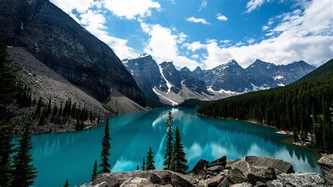 Free Download Hd Wallpaper Moraine Lake Wilderness Mountain Banff