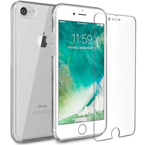 Iphone 6s 6 Clear Case Cover Gel And Tempered Glass Screen Protector