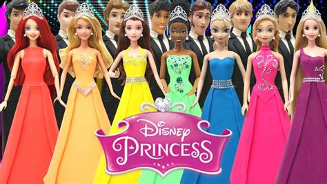 play doh disney princess couples in long dresses prom outfits inspired costumes youtube