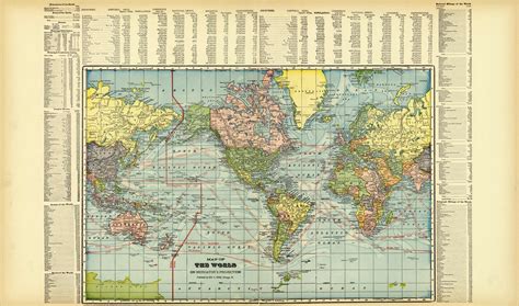 Map Of The World On Mercators Projection Art Source International