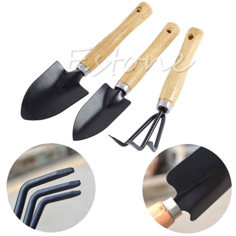 3pcs Mini Plant Garden Gardening Tools Set With Wooden