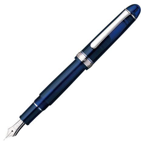 Platinum 3776 Century Rhodium Chartres Blue Fountain Pen Pen Script