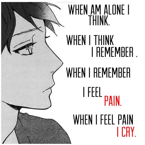 Sad Anime Boy Crying With Quotes