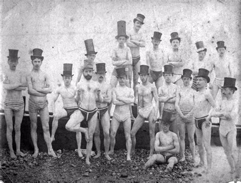 Vintage Group Photographs Of Members Of The Brighton Swimming Club In The Th Century Vintage