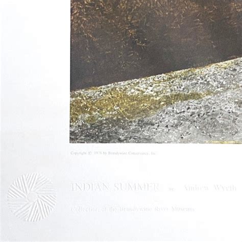 1978 Andrew Wyeths “indian Summer” Signed Collotype Numbered 7200