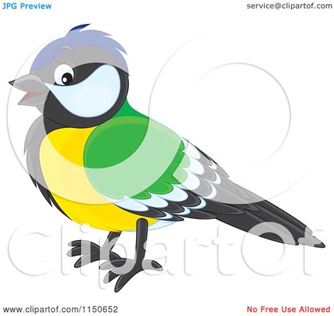 Cartoon Of A Colorful Bird Royalty Free Vector Clipart