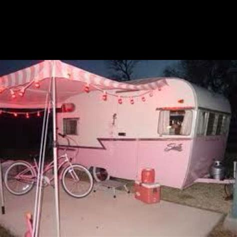 Pink Stripe Awning Pink Trailer Trailer Park Shasta Trailer Shasta