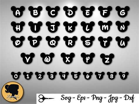 Mickey Mouse Alphabet Mickey Head Font Svg Disney Font Svg Etsy