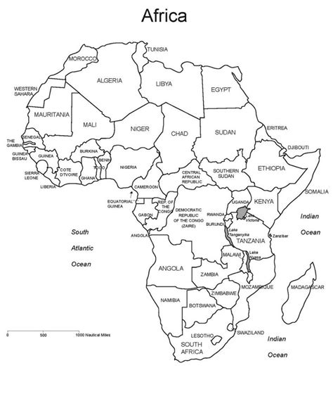 Blank Map Of Africa Large Outline Map Of Africa Whatsanswer World