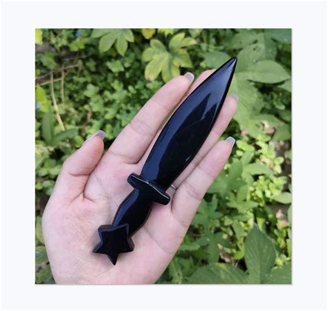 1pc Natural Obsidian Knifequartz Daggercrystal Daggerquartz Etsy