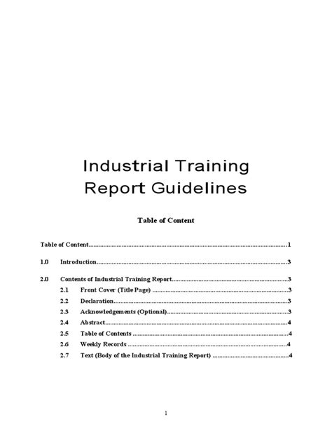 This industrial training report presents the experience garnered during my 6 months of industrial training undertaken at special gift technical services, gudu district abuja. Industrial Training Report Format and Guidelines ...
