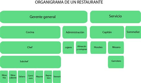 Administración De Restaurantes Y Bares Organigrama Del Restaurante