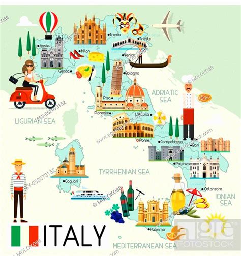 Map Of Italy And Travel Icons Italy Travel Map Vector Illustration