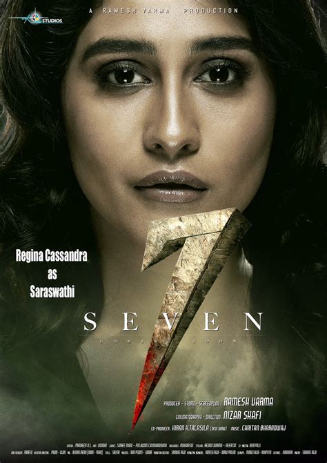 Actress Regina Cassandra As Saraswathi In 7 Seven Movie Poster New Movie Posters