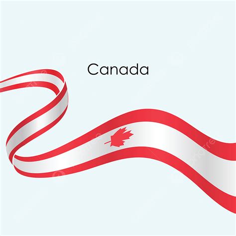 Canada Flag Vector Hd PNG Images, Canada Ribbon Flag Vector Isolate On