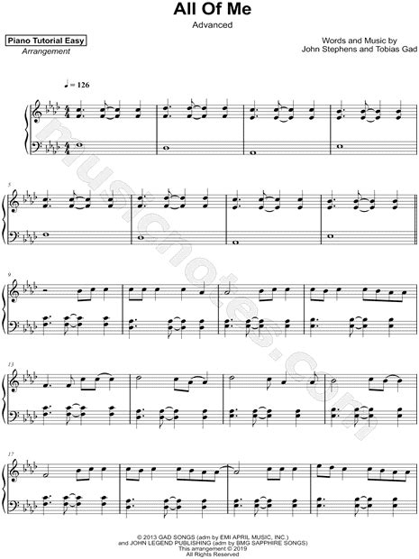 From the free sheet music index. Piano Tutorial Easy "All of Me advanced" Sheet Music (Piano Solo) in Ab Major - Download ...