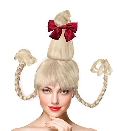 Cindy Lou Who Grinch Girl Costume Wig Whoville Adult New