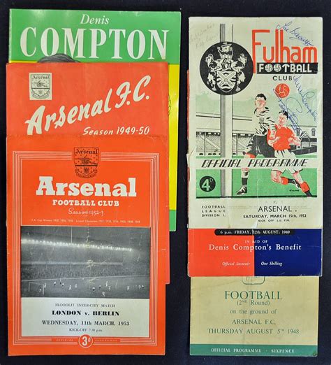Mullock S Auctions Assorted Selection Of 1950s Football Programmes All Played