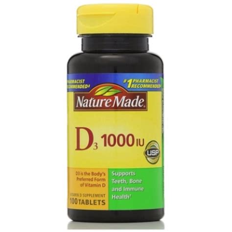 Nature Made Vitamin D 1000 Iu Tablets 100 Ea Pack Of 2