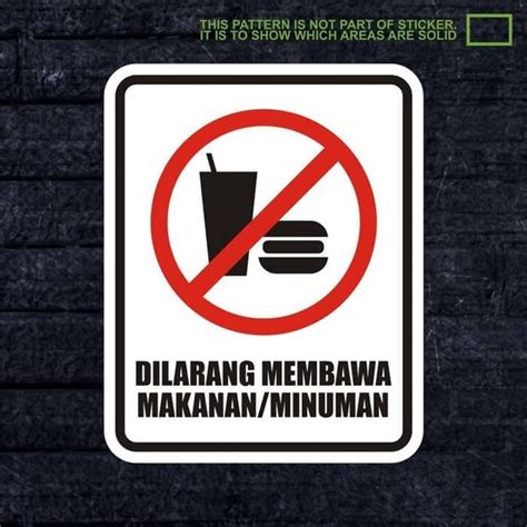 Jual Wskpc016 Sticker Warning Sign Dilarang Membawa Makanan Minuman Di