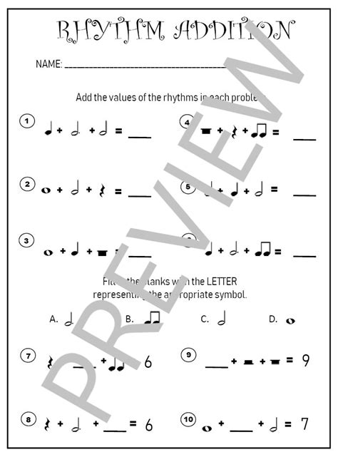 Rhythm Worksheets For Middle School General Music Made By Teachers