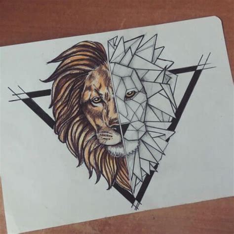 10 Abstract Lion Tattoo Designs And Ideas Geometric Lion Abstract