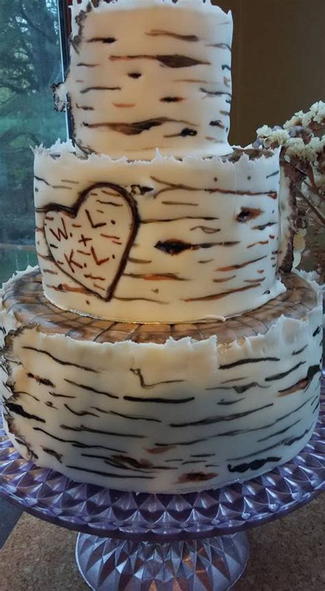 Birch Bark Wedding Cake