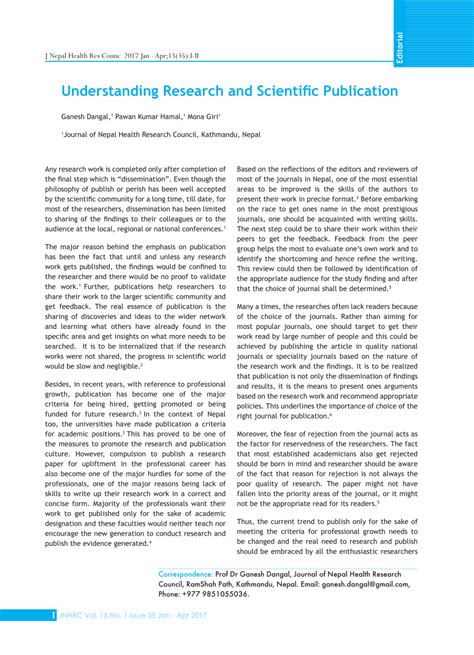 Pdf Understanding Research And Scientific Publication