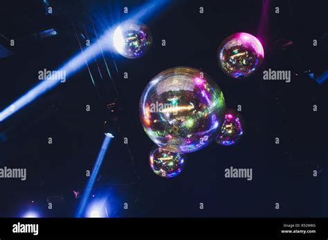Disco Light Show Stage Lights With Laser Stock Photo Alamy