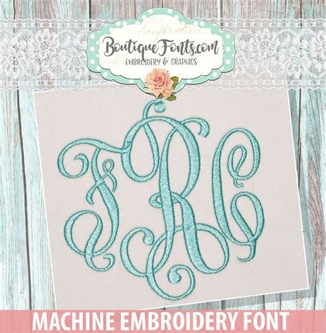Heirloom Monogram Embroidery Font Set Instant Download By